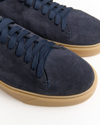 Giulio Moretti Camoscio Gum Sole Soft Suede Sneakers Navy 2054