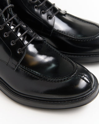Giulio Moretti Polished Leather Hybrid Split Toe Boots Black 2048