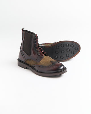 Giulio Moretti Leather  Suede Wingtip Boots Bordeaux 2016