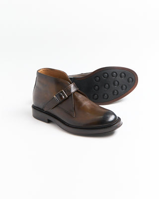 Giulio Moretti Monk Strap Leather Chukkas Cognac 2037