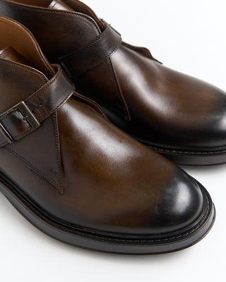 Giulio Moretti Monk Strap Leather Chukkas Cognac 2041