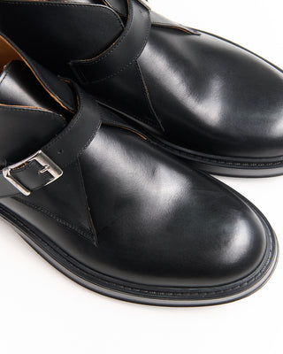 Giulio Moretti Monk Strap Leather Chukkas Black 2028