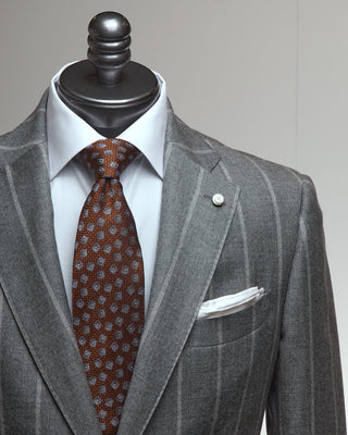 Luigi Bianchi Mantova Chalkstripe Wool Suit Grey  1