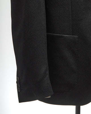 L.B.M. 1911 Black Untreated Solid Wool Soft Jacket Black  3