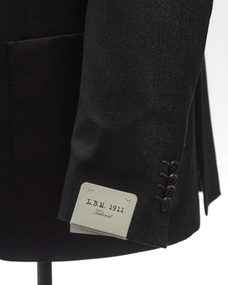L.B.M. 1911 Black Untreated Solid Wool Soft Jacket Black  7