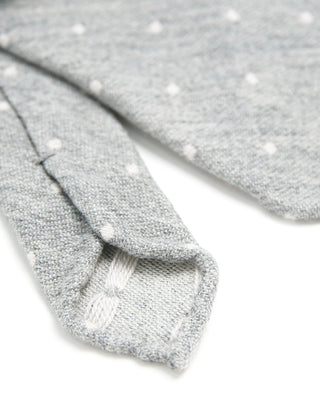 Paolo Albizzati Cashmere Blend Heathered Dot Hand Rolled Tip Necktie Heather Grey  2