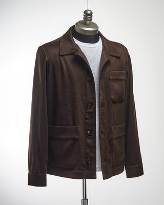 Manto Chocolate Brown 100% Water Resistant Cashmere Jacket Chocolate 
