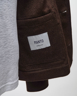 Manto Chocolate Brown 100% Water Resistant Cashmere Jacket Chocolate  2