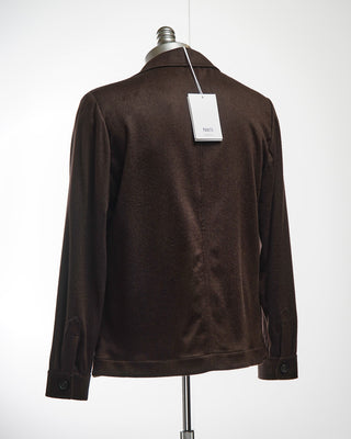 Manto Chocolate Brown 100% Water Resistant Cashmere Jacket Chocolate  7
