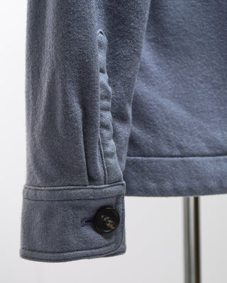 Manto Ice Blue 100% Cashmere Garment Dyed Shirt Jacket Light Blue  6