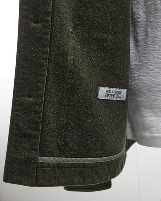 Manto Forest Green 100% Cashmere Garment Dyed Shirt Jacket Green  1