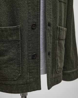 Manto Forest Green 100% Cashmere Garment Dyed Shirt Jacket Green  5