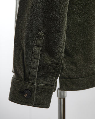 Manto Forest Green 100% Cashmere Garment Dyed Shirt Jacket Green  6