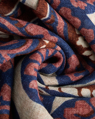 L.B.M. 1911 Midweight Floral Large Paisley Print Soft Wool Scarf Salmon  4