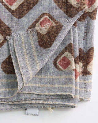 L.B.M. 1911 Midweight Retro Shapes Soft Wool Scarf Light Blue  1