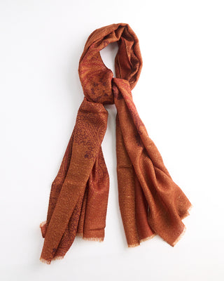 L.B.M. 1911 Soft Brushed Wool Tonal Exploded Paisley Scarf Orange