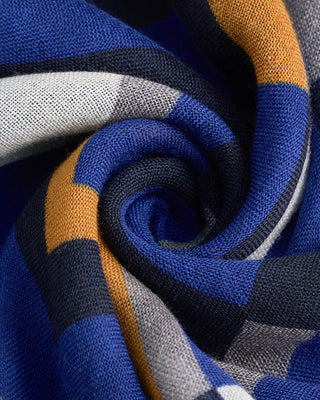 L.B.M. 1911 Midweight Angle Print Soft Wool Scarf Blue  Black  4