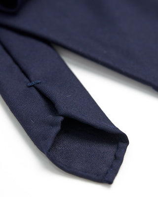 Paolo Albizzati Wool  Cashmere Solid Hand Rolled Tip Necktie Navy  2