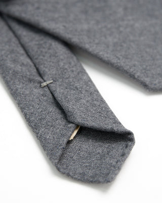 Paolo Albizzati Wool  Cashmere Solid Hand Rolled Tip Necktie Grey  2