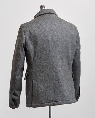 Manto Grey Wool  Cashmere Quilted Hybrid Jacket Grey