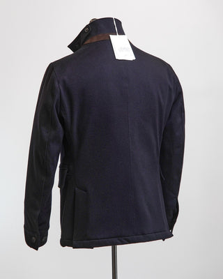Manto Navy Wool  Cashmere Quilted Hybrid Jacket Navy 