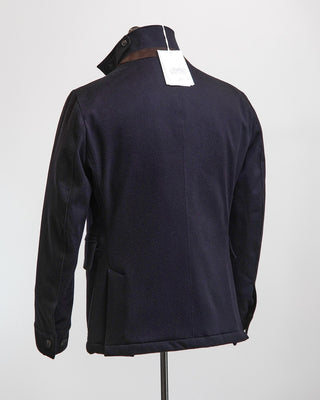 Manto Navy Wool  Cashmere Quilted Hybrid Jacket Navy