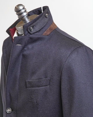 Manto Navy Wool  Cashmere Quilted Hybrid Jacket Navy  3