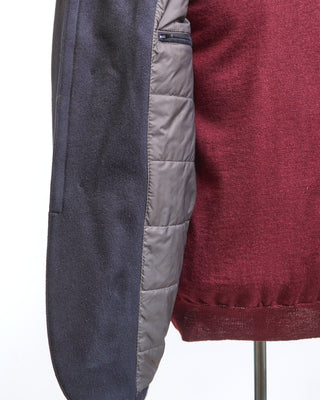 Manto Navy Wool  Cashmere Quilted Hybrid Jacket Navy  6