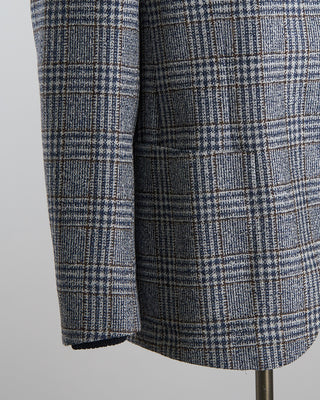 Luigi Bianchi Mantova Blue Brown Cream Glencheck Sport Jacket Blue 2650