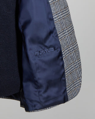 Luigi Bianchi Mantova Blue Brown Cream Glencheck Sport Jacket Blue 2651