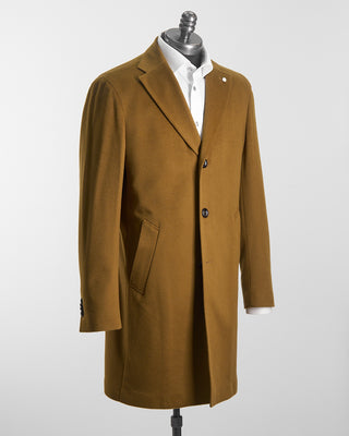 Luigi Bianchi Mantova Camel Colombo Wool Cashmere Topcoat Camel