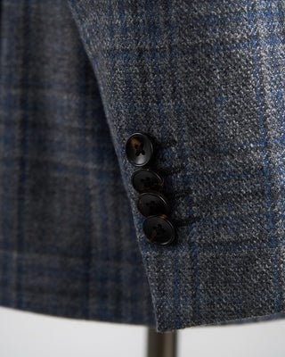 Luigi Bianchi Mantova Wool Check Travel Sport Jacket Grey  4