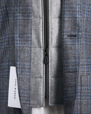 Luigi Bianchi Mantova Wool Check Travel Sport Jacket Grey  5
