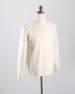 Filippo De Laurentiis Elegant All Season Fine Merino Crewneck Cream 0