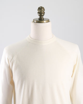 Filippo De Laurentiis Elegant All Season Fine Merino Crewneck Cream 0 2