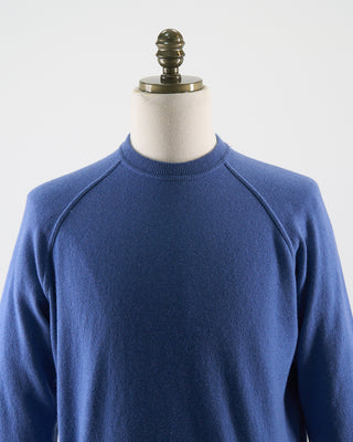 Filippo De Laurentiis Wardrobe Staple Cashmere Blend Raglan Crewneck Casual Sweater Blue 0 22