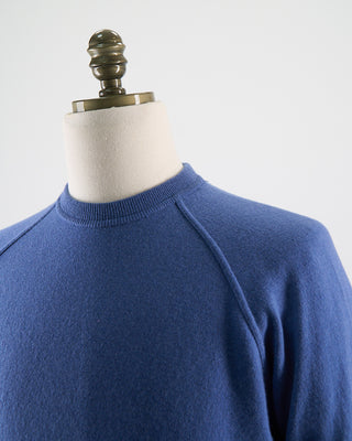 Filippo De Laurentiis Wardrobe Staple Cashmere Blend Raglan Crewneck Casual Sweater Blue 0 3