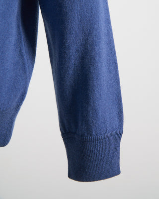 Filippo De Laurentiis Wardrobe Staple Cashmere Blend Raglan Crewneck Casual Sweater Blue 0 4