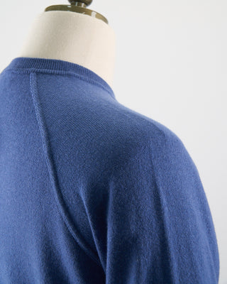Filippo De Laurentiis Wardrobe Staple Cashmere Blend Raglan Crewneck Casual Sweater Blue 0 6