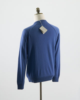 Filippo De Laurentiis Wardrobe Staple Cashmere Blend Raglan Crewneck Casual Sweater Blue 0 9