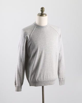 Filippo De Laurentiis Wardrobe Staple Cashmere Blend Raglan Crewneck Casual Sweater Heather Grey 0