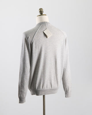 Filippo De Laurentiis Wardrobe Staple Cashmere Blend Raglan Crewneck Casual Sweater Heather Grey 0 1