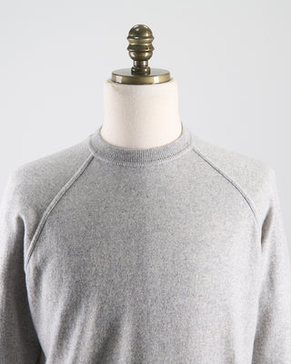 Filippo De Laurentiis Wardrobe Staple Cashmere Blend Raglan Crewneck Casual Sweater Heather Grey 0 2