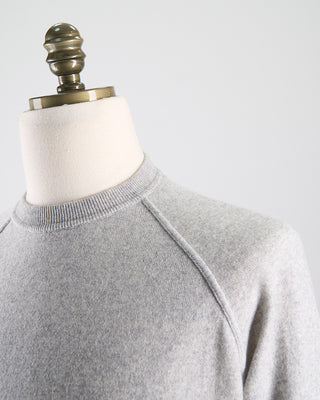 Filippo De Laurentiis Wardrobe Staple Cashmere Blend Raglan Crewneck Casual Sweater Heather Grey 0 3