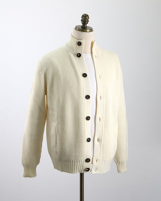 Super Soft Merino 7 Gauge Full Button Blouson Cardigan