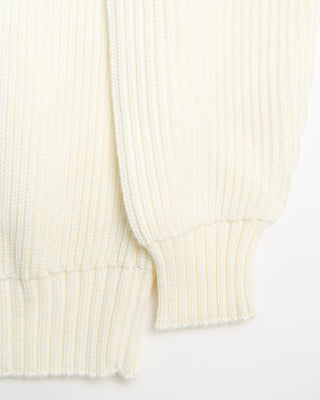 Filippo De Laurentiis Super Soft Merino 7 Gauge Full Button Blouson Cardigan Ivory 0 2