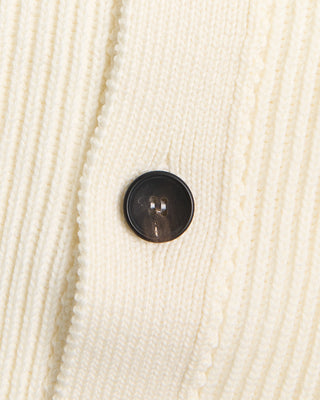 Filippo De Laurentiis Super Soft Merino 7 Gauge Full Button Blouson Cardigan Ivory 0 4