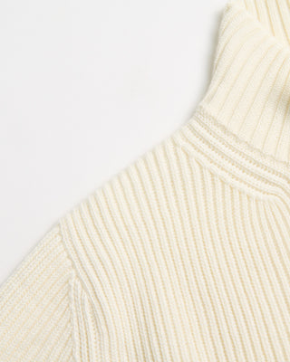 Filippo De Laurentiis Super Soft Merino 7 Gauge Full Button Blouson Cardigan Ivory 0 5