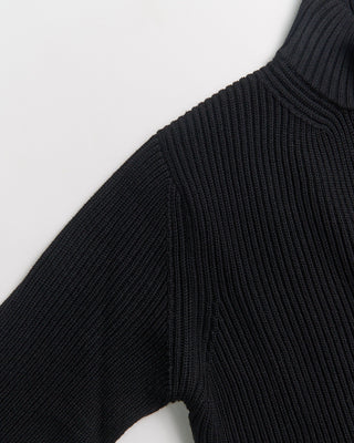 Filippo De Laurentiis Super Soft Merino 7 Gauge Full Button Blouson Cardigan Black 0 5