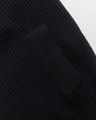 Filippo De Laurentiis Super Soft Merino 7 Gauge Full Button Blouson Cardigan Black 0 6